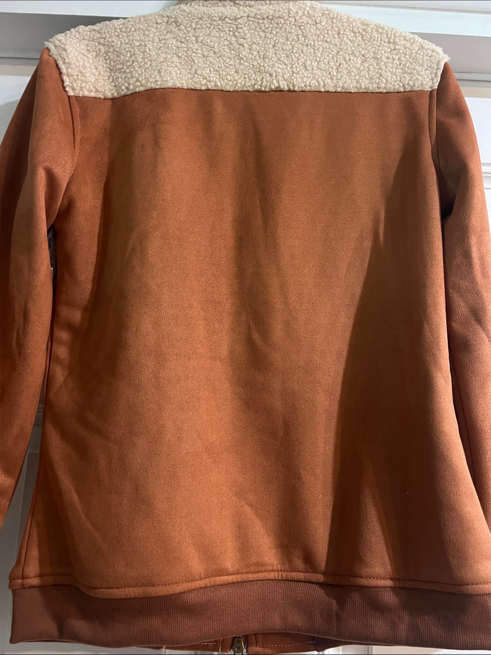 CARHARTT Faux Suede Sherpa Lined Zip Up Brown Jacket Size Small - Picture 4 of 9